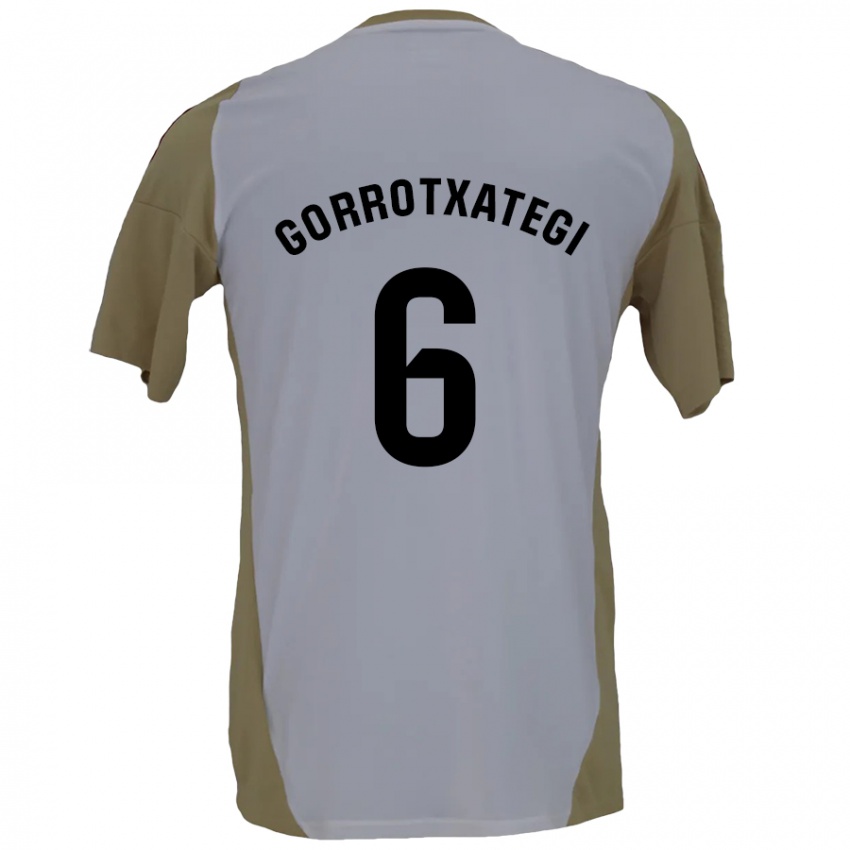 Criança Camisola Jon Gorrotxategi #6 Branco Brown Alternativa 2024/25 Camisa