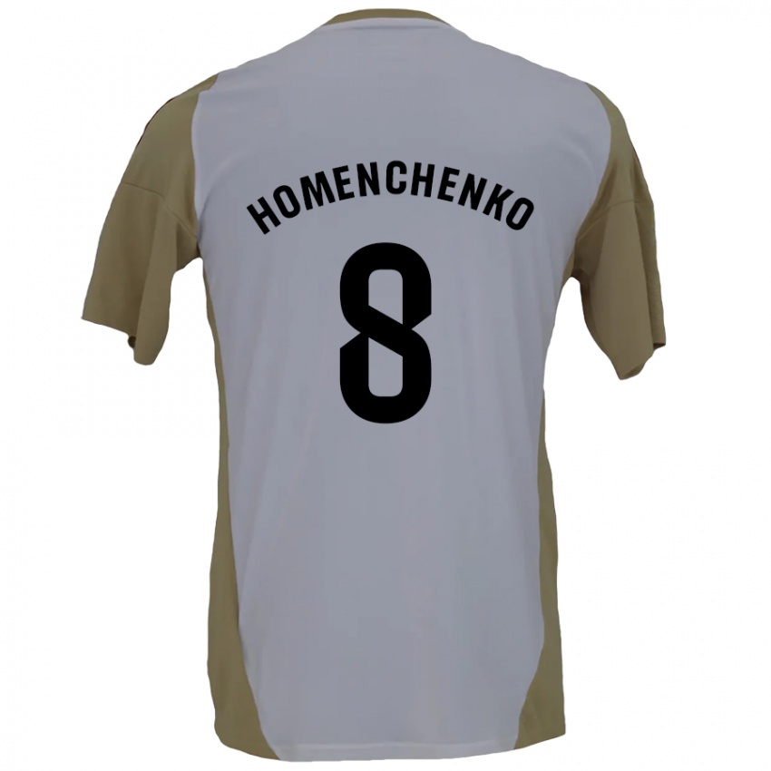 Criança Camisola Santiago Homenchenko #8 Branco Brown Alternativa 2024/25 Camisa