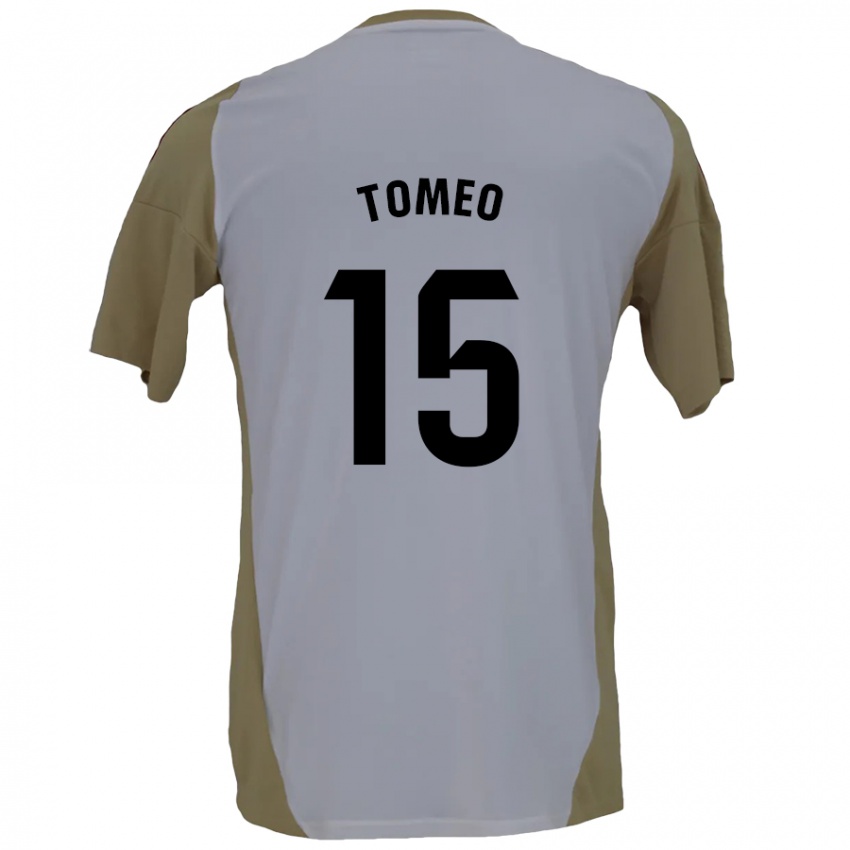 Criança Camisola Pablo Tomeo #15 Branco Brown Alternativa 2024/25 Camisa