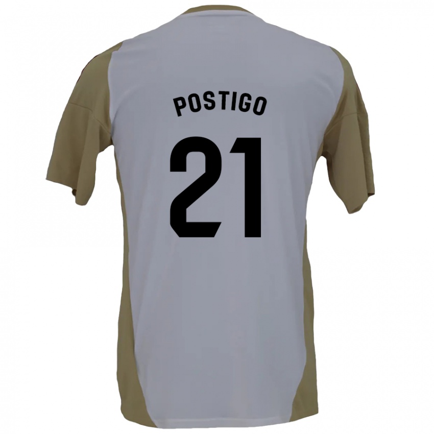 Criança Camisola Sergio Postigo #21 Branco Brown Alternativa 2024/25 Camisa