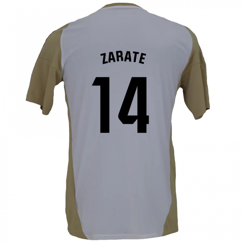 Criança Camisola Hugo Zárate #14 Branco Brown Alternativa 2024/25 Camisa