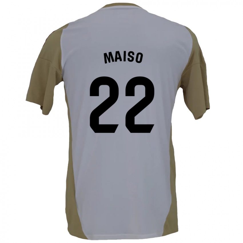 Criança Camisola Álvaro Maiso #22 Branco Brown Alternativa 2024/25 Camisa