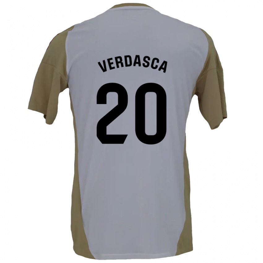 Criança Camisola Diogo Verdasca #20 Branco Brown Alternativa 2024/25 Camisa