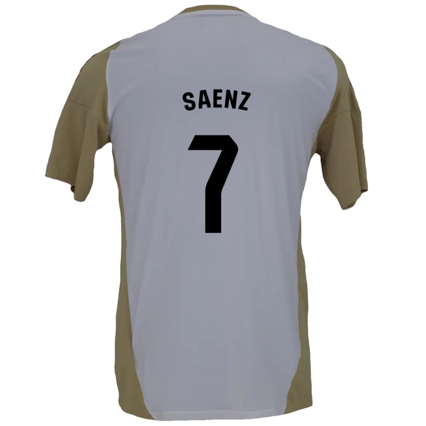 Criança Camisola Raúl Sáenz #7 Branco Brown Alternativa 2024/25 Camisa