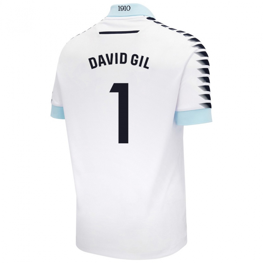 Criança Camisola David Gil #1 Azul Branco Alternativa 2024/25 Camisa