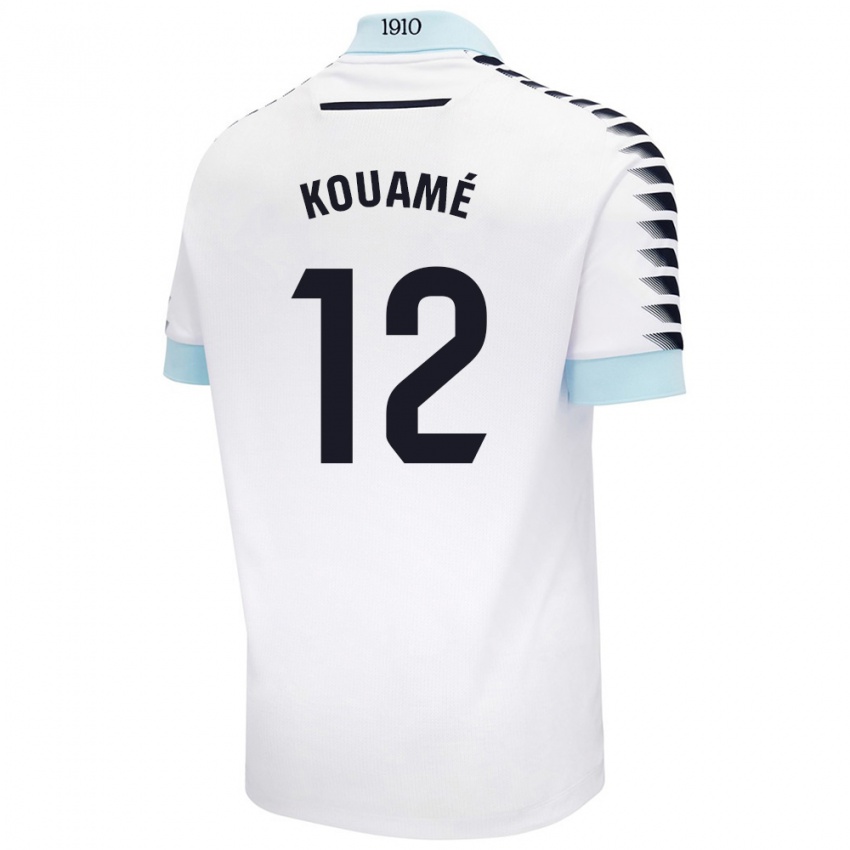 Criança Camisola Rominigue Kouamé #12 Azul Branco Alternativa 2024/25 Camisa