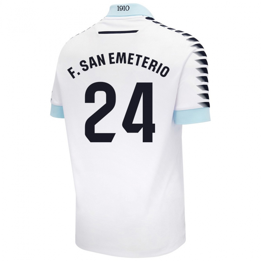 Criança Camisola Fede San Emeterio #24 Azul Branco Alternativa 2024/25 Camisa