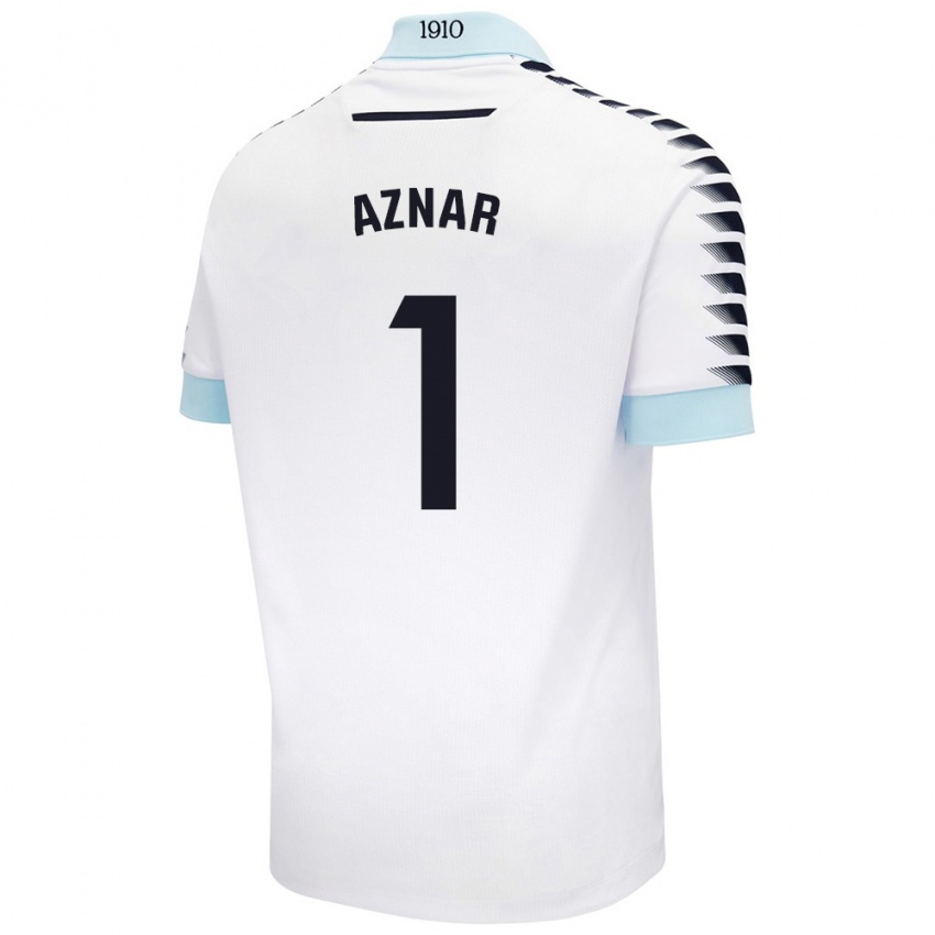 Criança Camisola Victor Aznar #1 Azul Branco Alternativa 2024/25 Camisa