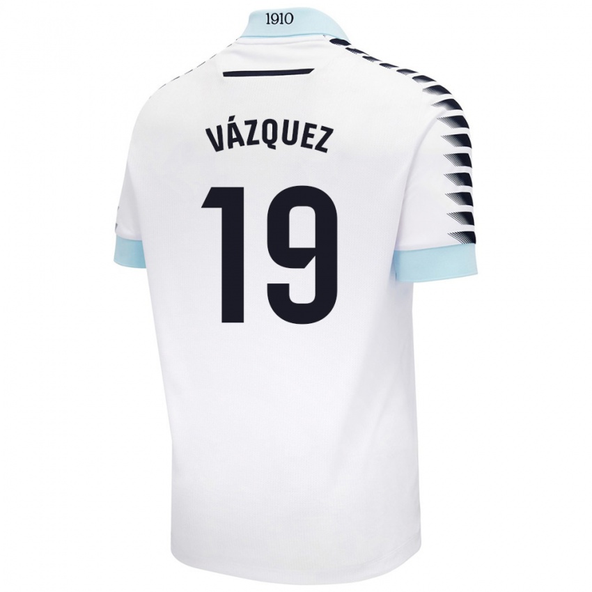 Criança Camisola Borja Vázquez #19 Azul Branco Alternativa 2024/25 Camisa