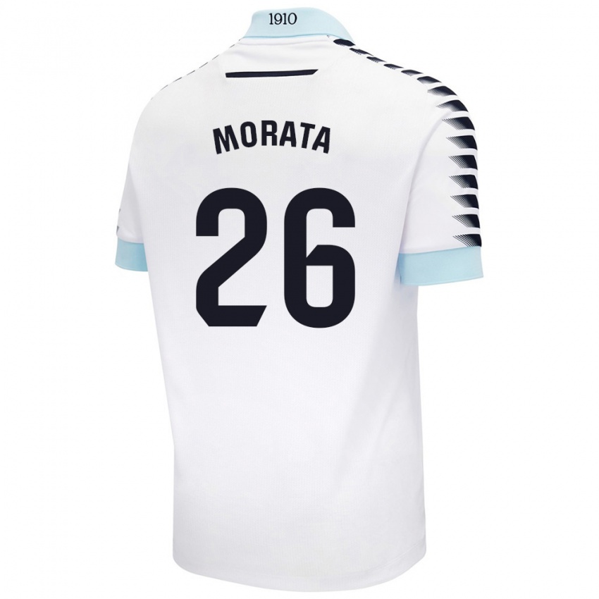 Criança Camisola Álex Morata #26 Azul Branco Alternativa 2024/25 Camisa