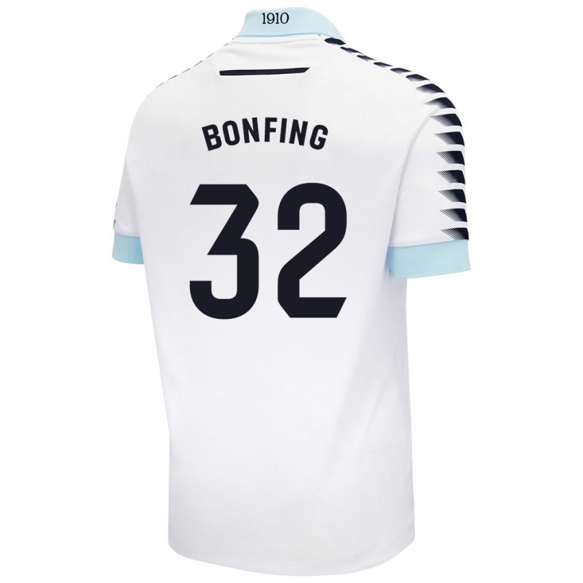 Criança Camisola Boubacar Bonfing #32 Azul Branco Alternativa 2024/25 Camisa