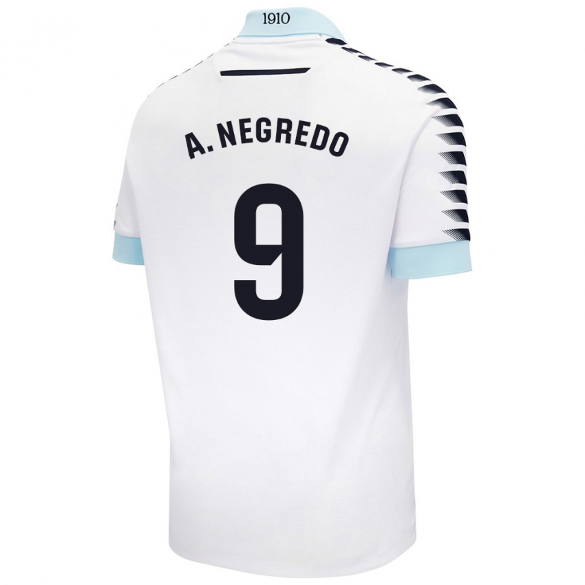 Criança Camisola Álvaro Negredo #9 Azul Branco Alternativa 2024/25 Camisa