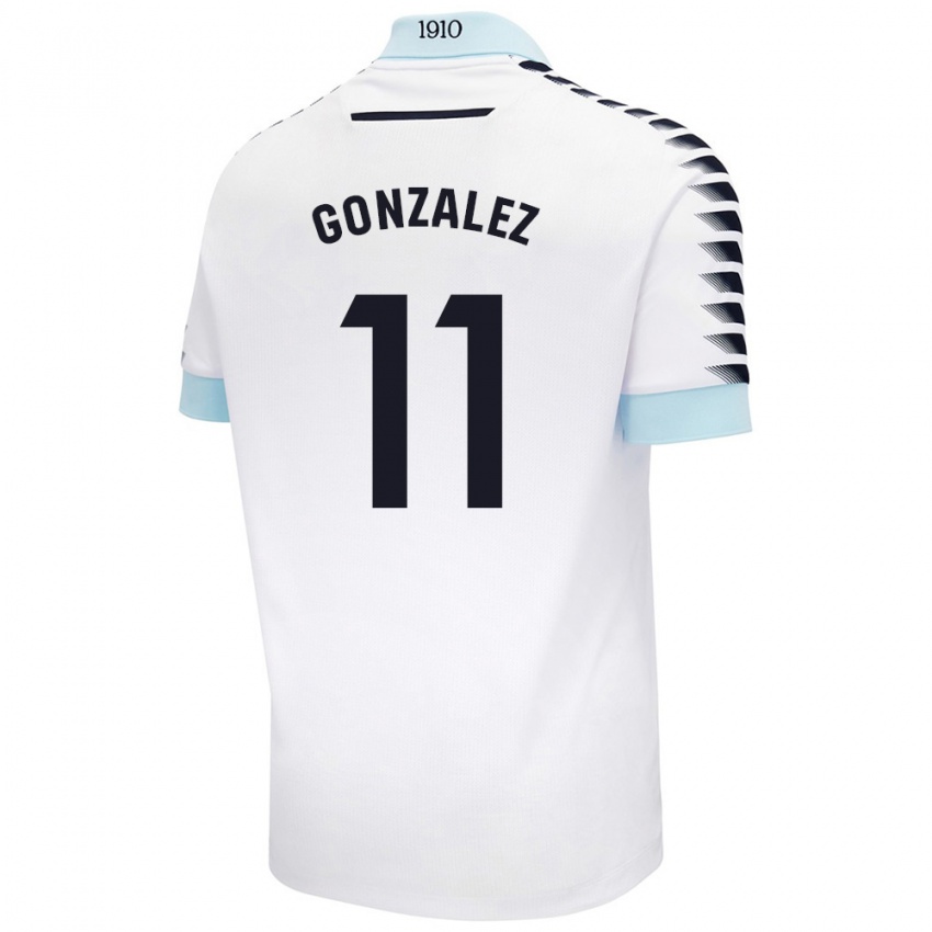 Criança Camisola Chus González #11 Azul Branco Alternativa 2024/25 Camisa