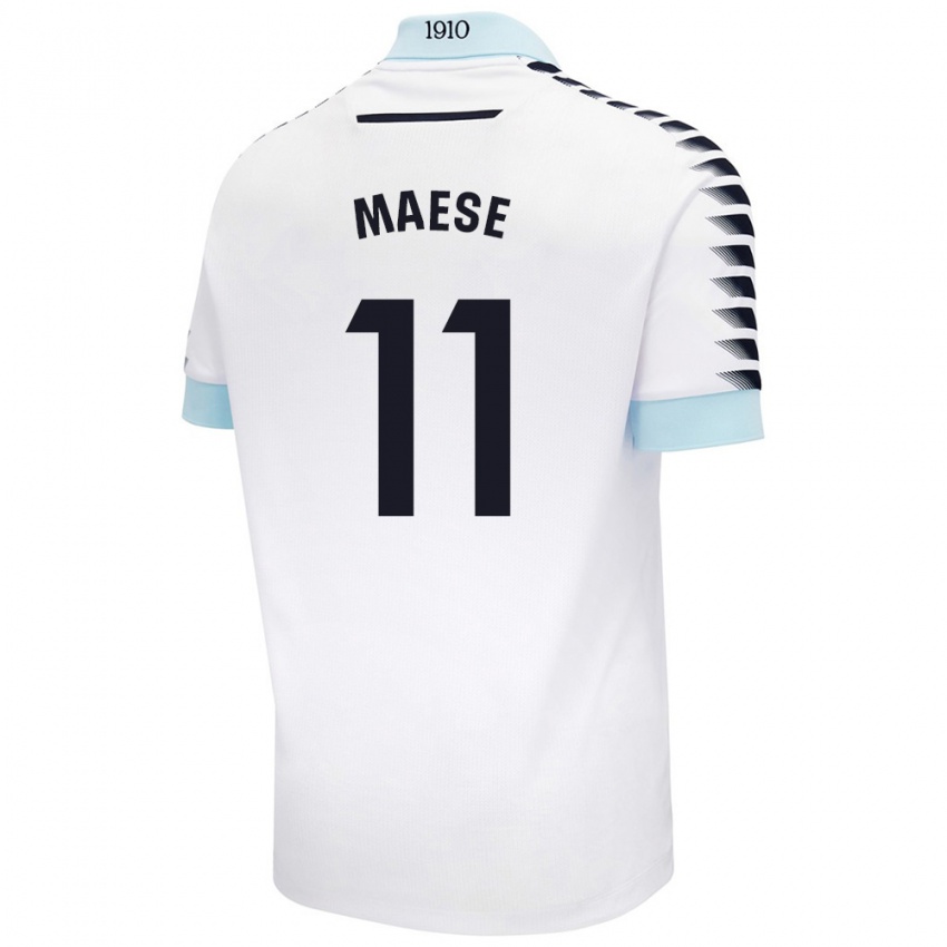 Criança Camisola María Del Carmen Maese Gaitán #11 Azul Branco Alternativa 2024/25 Camisa