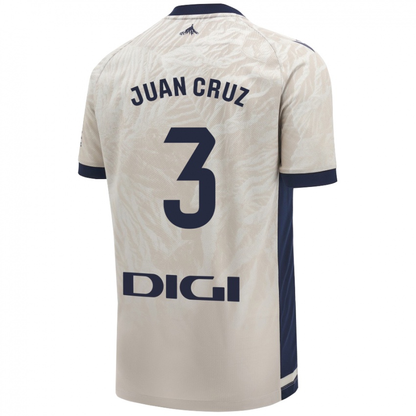 Criança Camisola Juan Cruz #3 Cinza Leve Alternativa 2024/25 Camisa