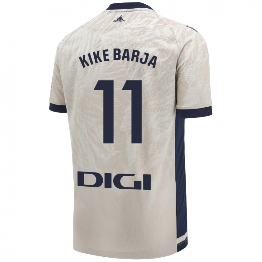 Criança Camisola Kike Barja #11 Cinza Leve Alternativa 2024/25 Camisa