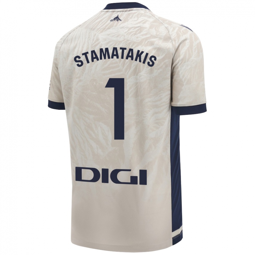 Criança Camisola Dimitrios Stamatakis #1 Cinza Leve Alternativa 2024/25 Camisa