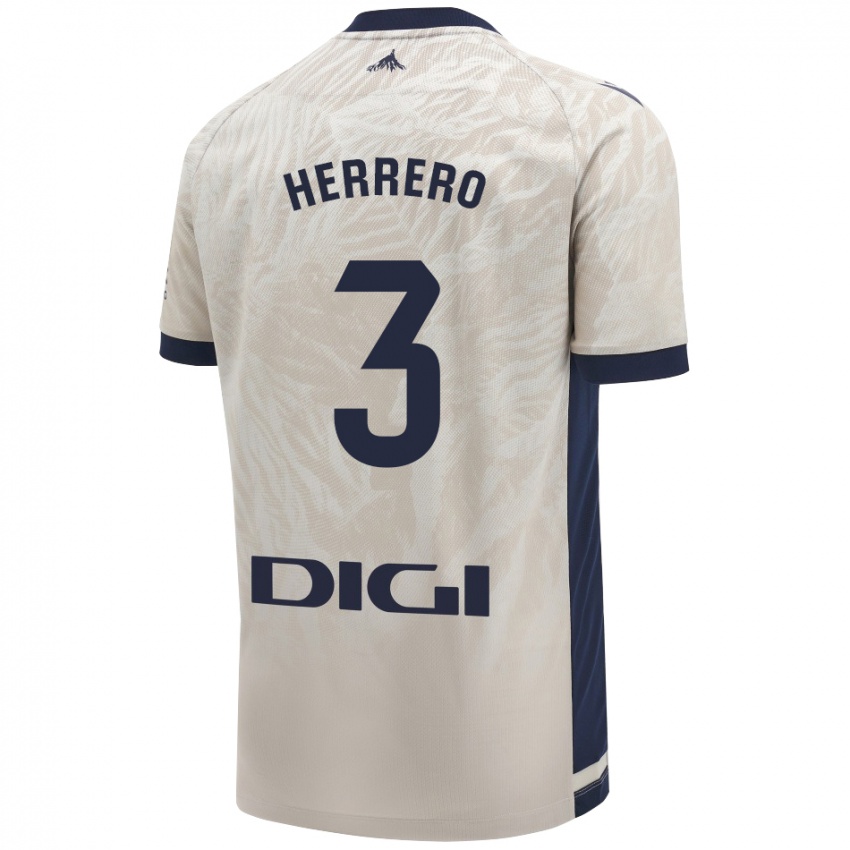 Criança Camisola Toni Herrero #3 Cinza Leve Alternativa 2024/25 Camisa