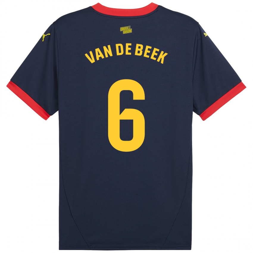 Criança Camisola Donny Van De Beek #6 Vermelho Marinho Alternativa 2024/25 Camisa