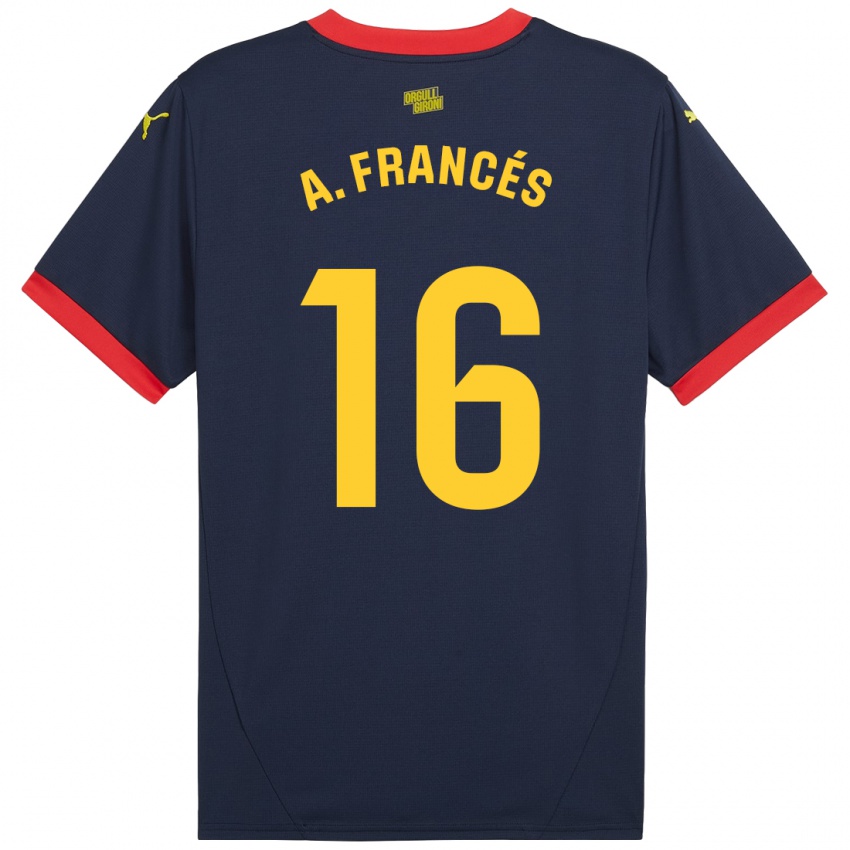 Criança Camisola Alejandro Francés #16 Vermelho Marinho Alternativa 2024/25 Camisa