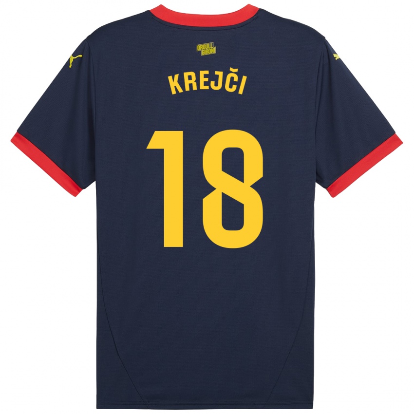 Criança Camisola Ladislav Krejci #18 Vermelho Marinho Alternativa 2024/25 Camisa