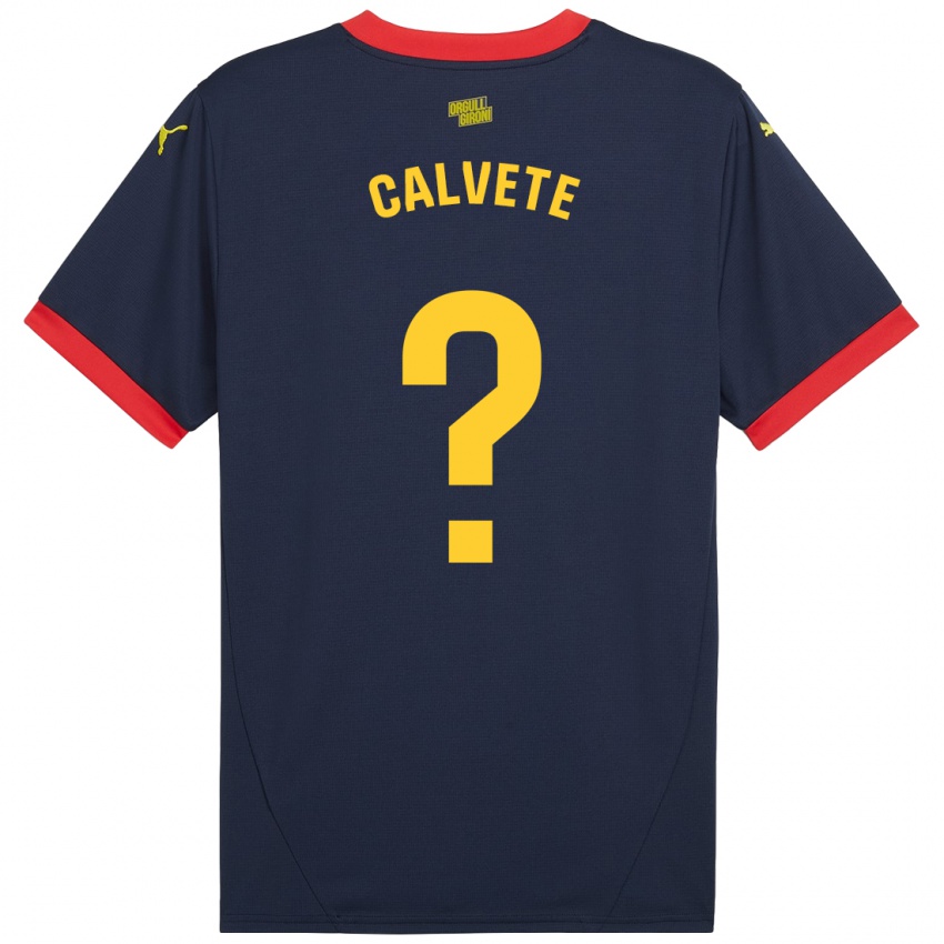 Criança Camisola Pablo Calvete #0 Vermelho Marinho Alternativa 2024/25 Camisa