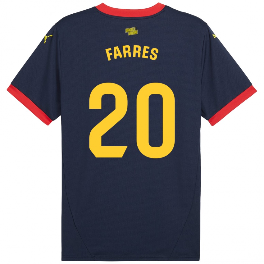 Criança Camisola Biel Farrés #20 Vermelho Marinho Alternativa 2024/25 Camisa