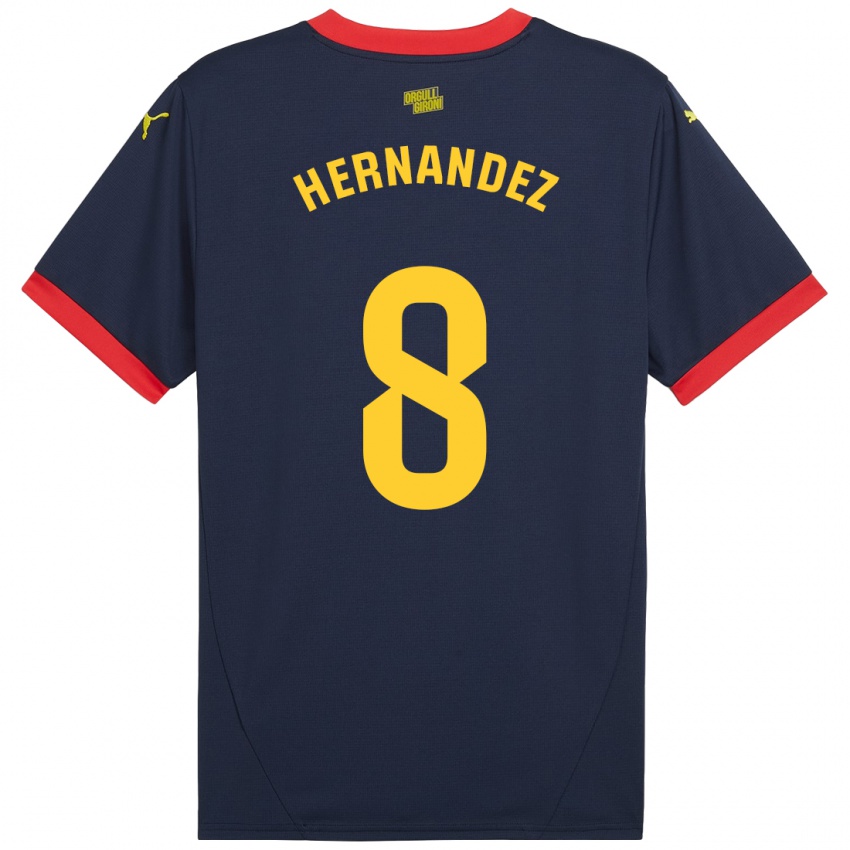 Criança Camisola Sofia Hernández #8 Vermelho Marinho Alternativa 2024/25 Camisa