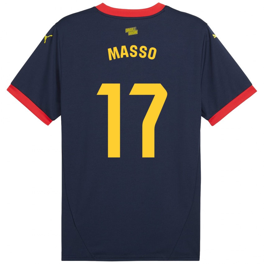 Criança Camisola Ainoa Massó #17 Vermelho Marinho Alternativa 2024/25 Camisa