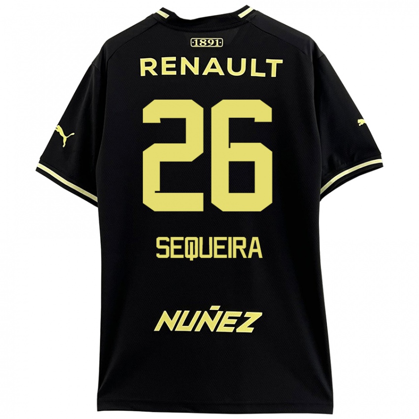 Criança Camisola Leonardo Sequeira #26 Amarelo Preto Alternativa 2024/25 Camisa