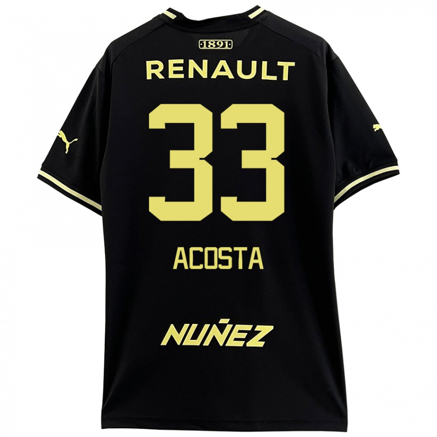 Criança Camisola Nahuel Acosta #33 Amarelo Preto Alternativa 2024/25 Camisa