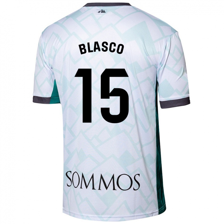 Criança Camisola Jérémy Blasco #15 Verde Branco Alternativa 2024/25 Camisa