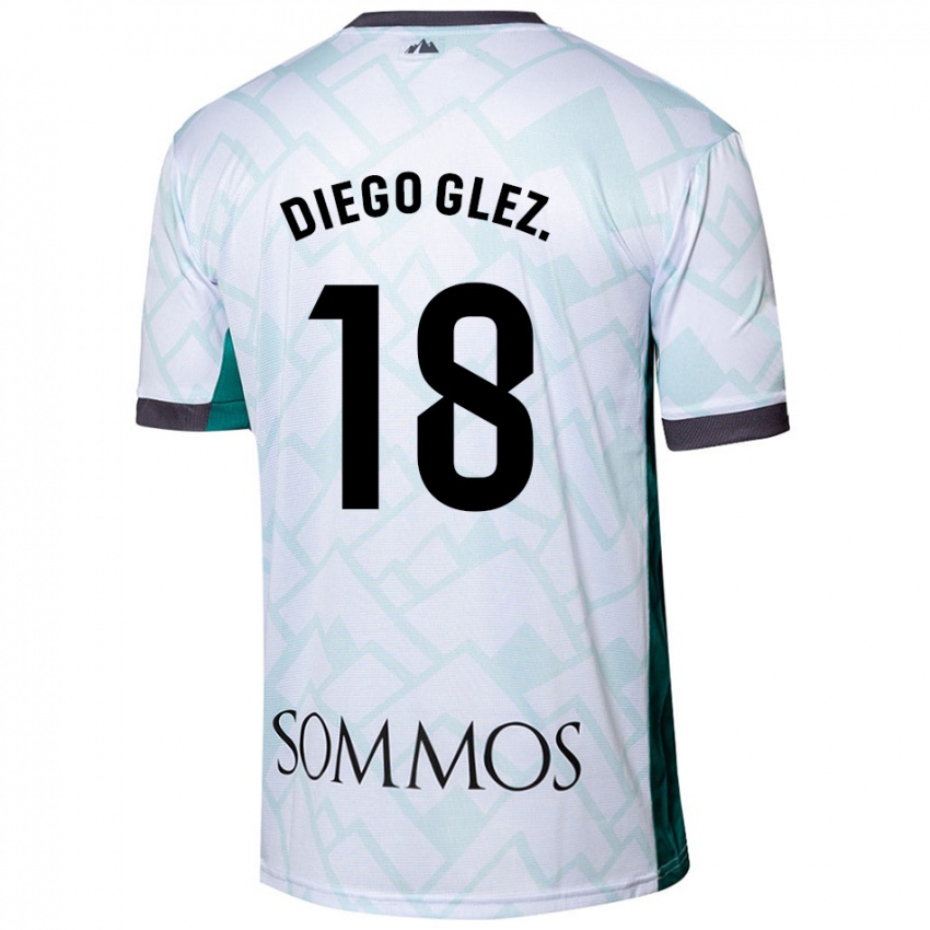 Criança Camisola Diego González #18 Verde Branco Alternativa 2024/25 Camisa