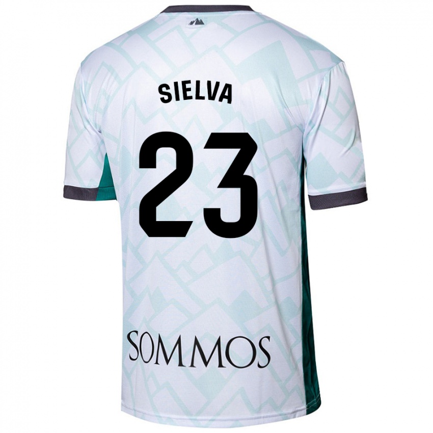 Criança Camisola Óscar Sielva #23 Verde Branco Alternativa 2024/25 Camisa