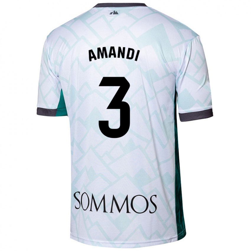 Criança Camisola Iván Amandi #3 Verde Branco Alternativa 2024/25 Camisa