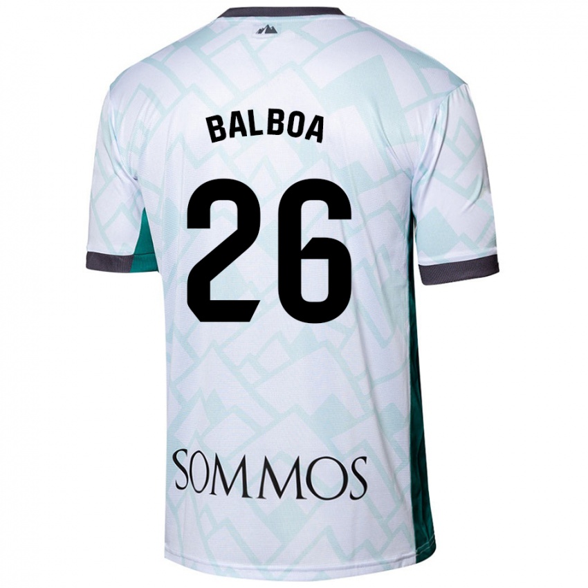 Criança Camisola Álex Balboa #26 Verde Branco Alternativa 2024/25 Camisa