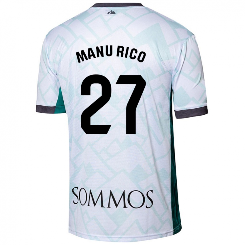 Criança Camisola Manu Rico #27 Verde Branco Alternativa 2024/25 Camisa