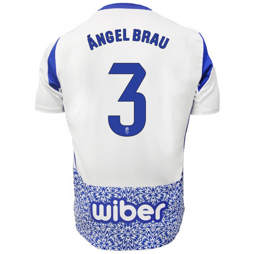 Criança Camisola Miguel Ángel Brau #3 Azul Branco Alternativa 2024/25 Camisa