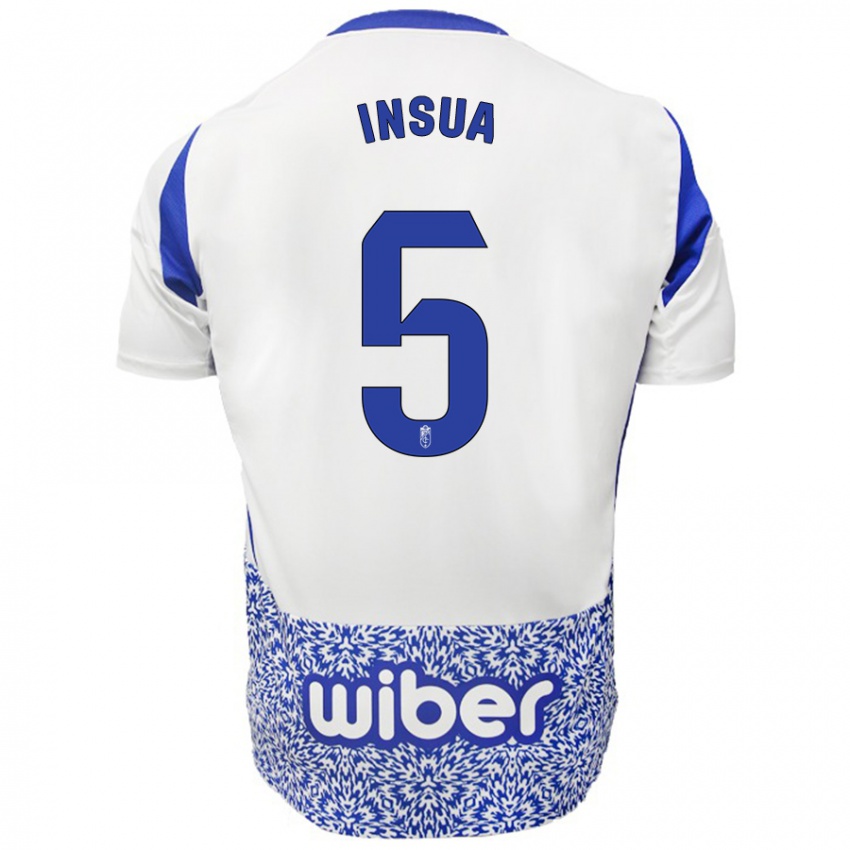 Criança Camisola Pablo Insua #5 Azul Branco Alternativa 2024/25 Camisa