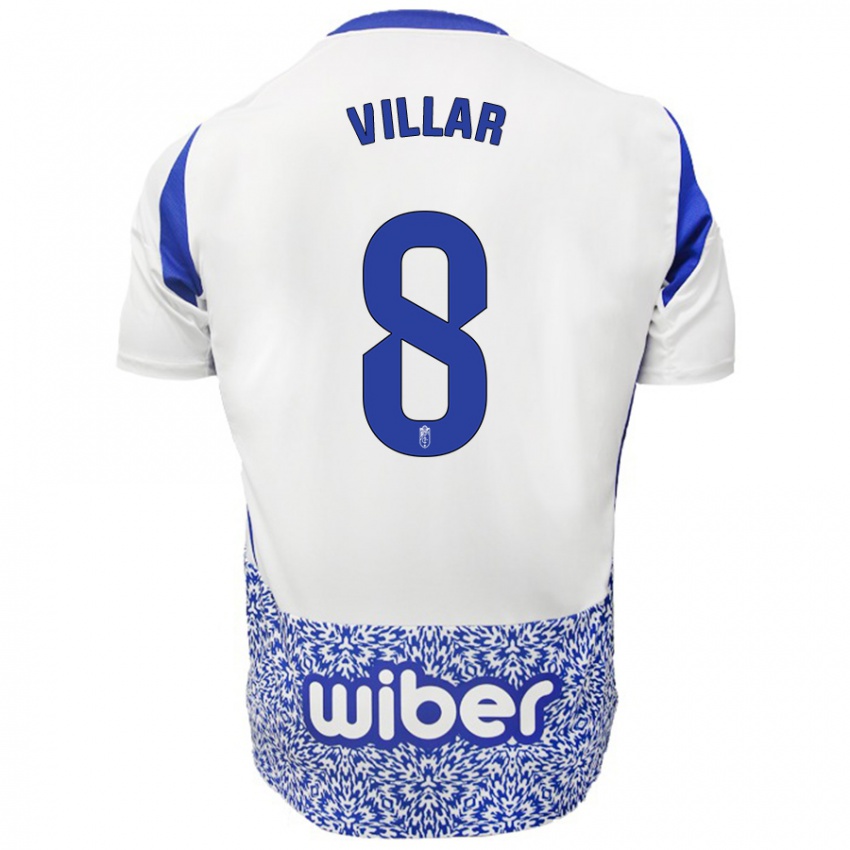 Criança Camisola Gonzalo Villar #8 Azul Branco Alternativa 2024/25 Camisa