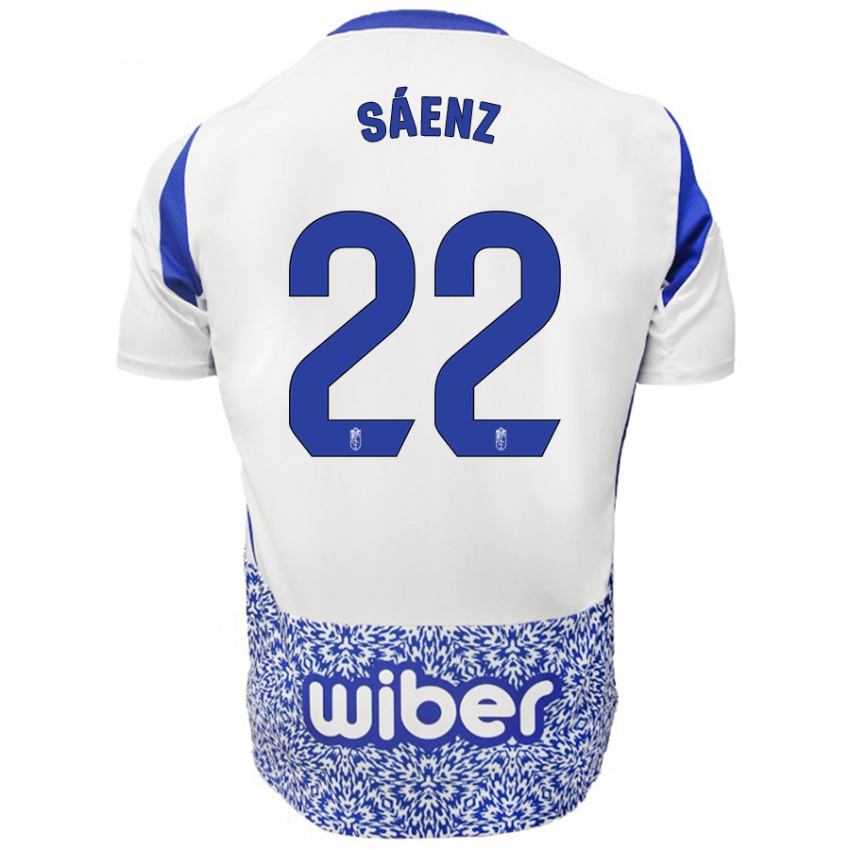 Criança Camisola Pablo Sáenz #22 Azul Branco Alternativa 2024/25 Camisa