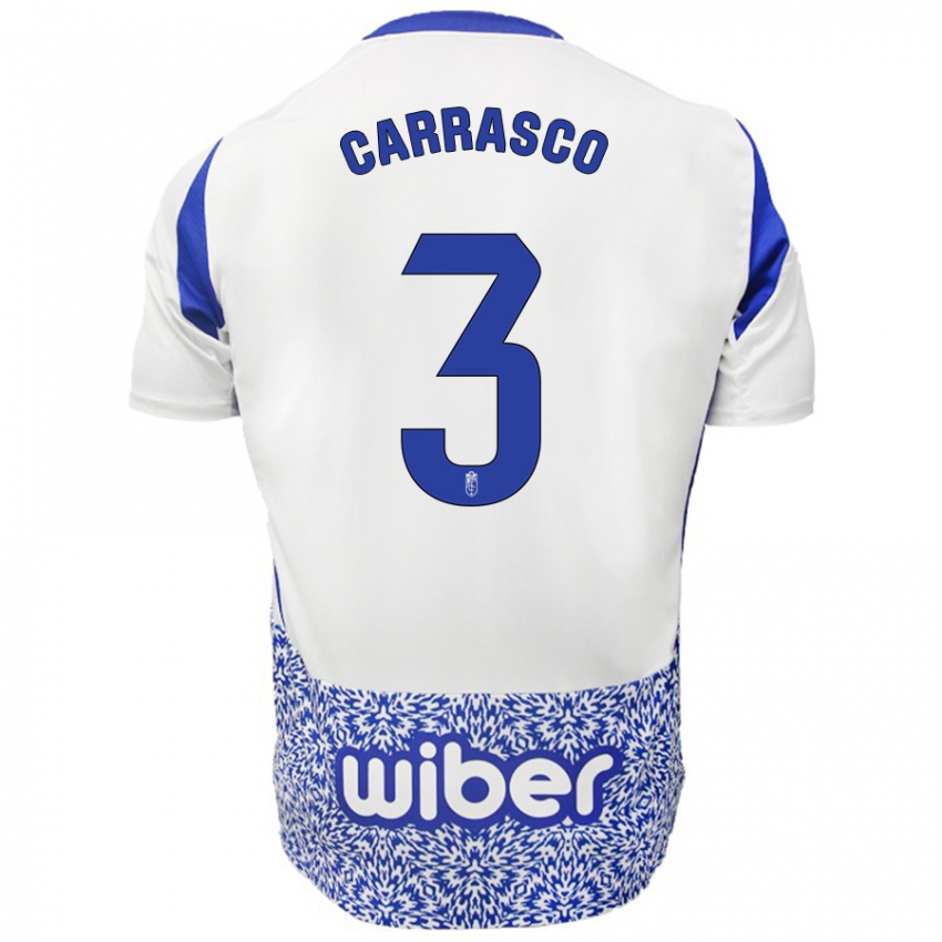 Criança Camisola Marta Carrasco #3 Azul Branco Alternativa 2024/25 Camisa