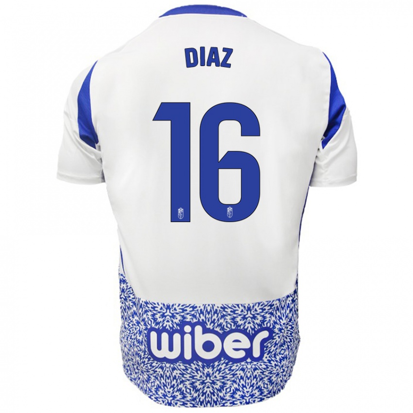 Criança Camisola Víctor Díaz #16 Azul Branco Alternativa 2024/25 Camisa