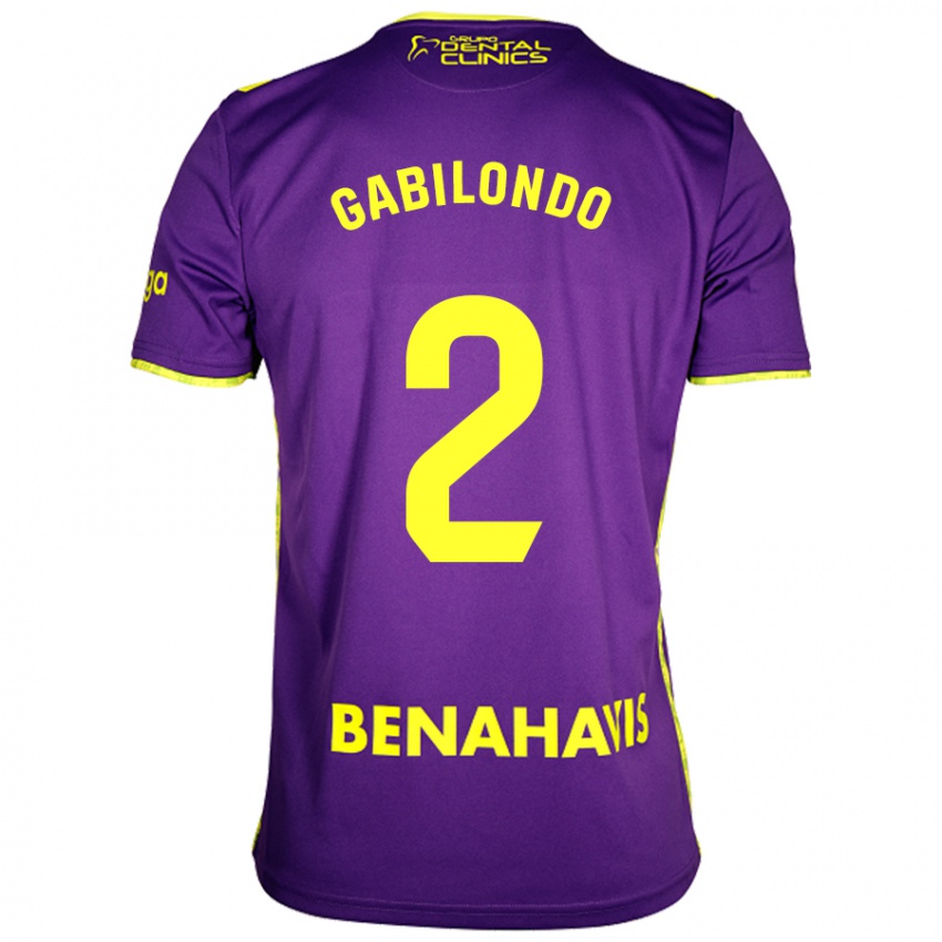 Criança Camisola Jokin Gabilondo #2 Amarelo Roxo Alternativa 2024/25 Camisa