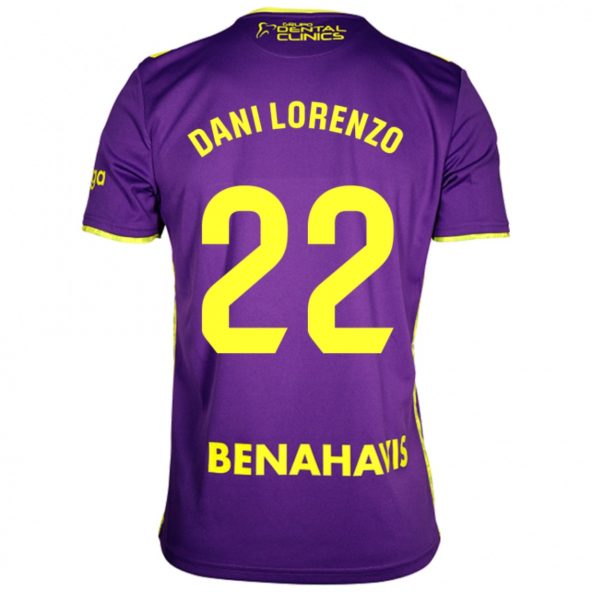 Criança Camisola Dani Lorenzo #22 Amarelo Roxo Alternativa 2024/25 Camisa