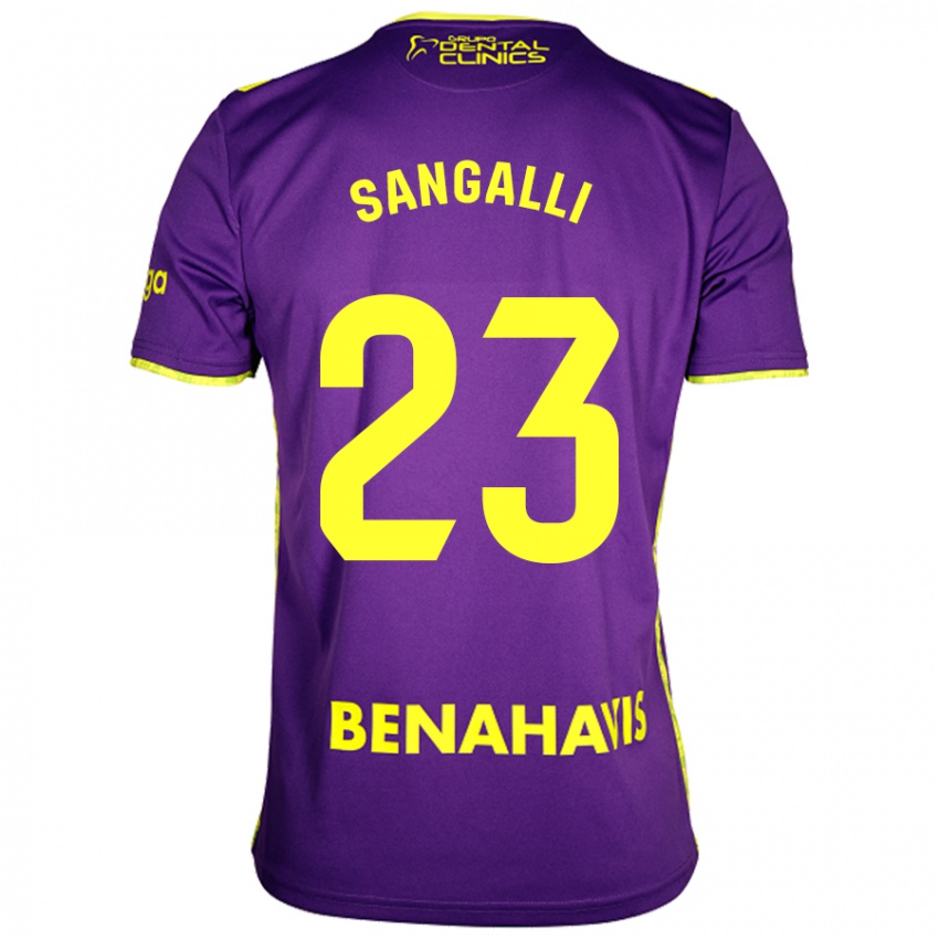 Criança Camisola Luca Sangalli #23 Amarelo Roxo Alternativa 2024/25 Camisa