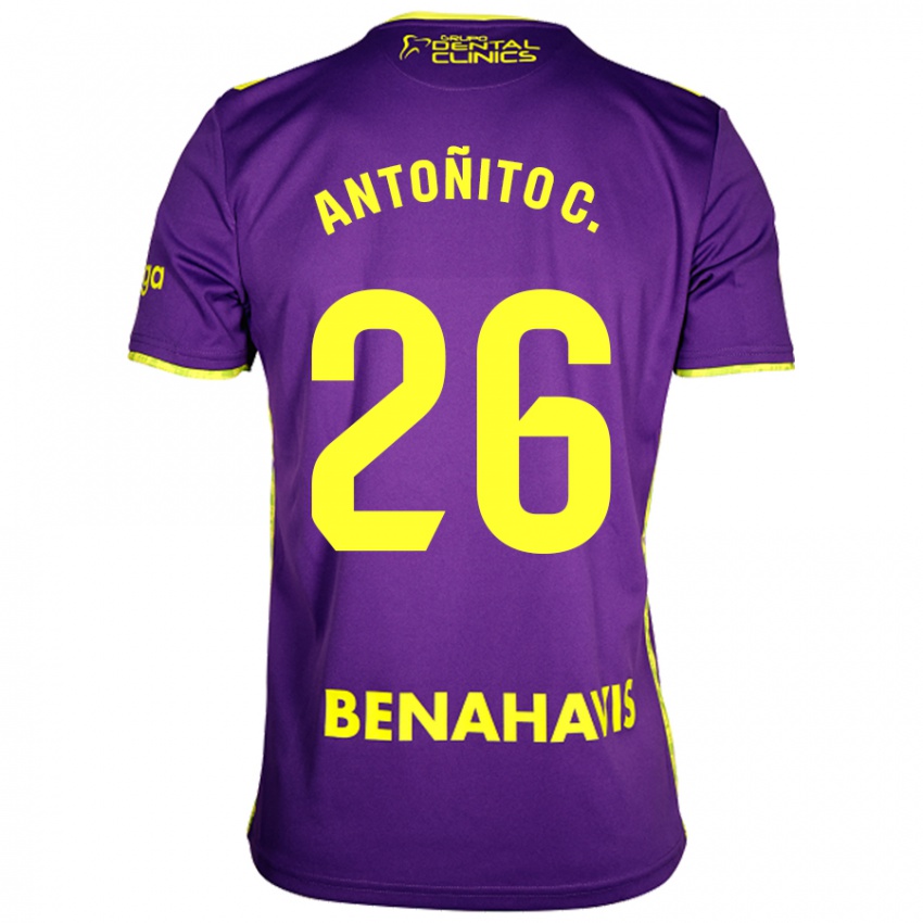 Criança Camisola Antonio Cordero #26 Amarelo Roxo Alternativa 2024/25 Camisa