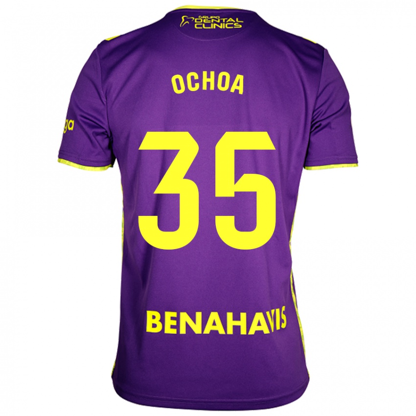 Criança Camisola Aarón Ochoa #35 Amarelo Roxo Alternativa 2024/25 Camisa