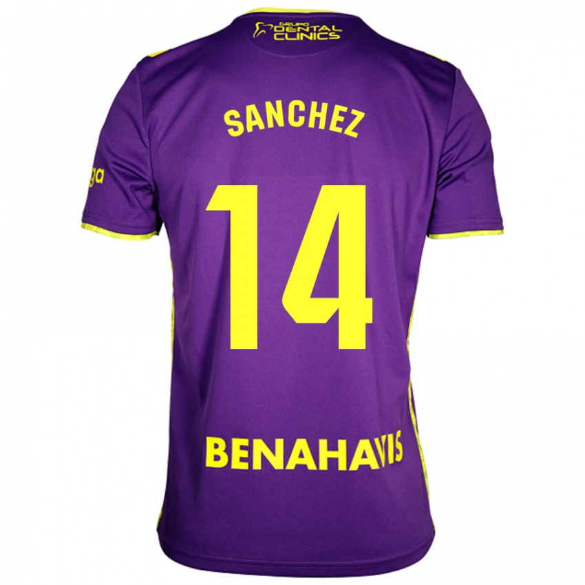 Criança Camisola Rubén Sánchez #14 Amarelo Roxo Alternativa 2024/25 Camisa