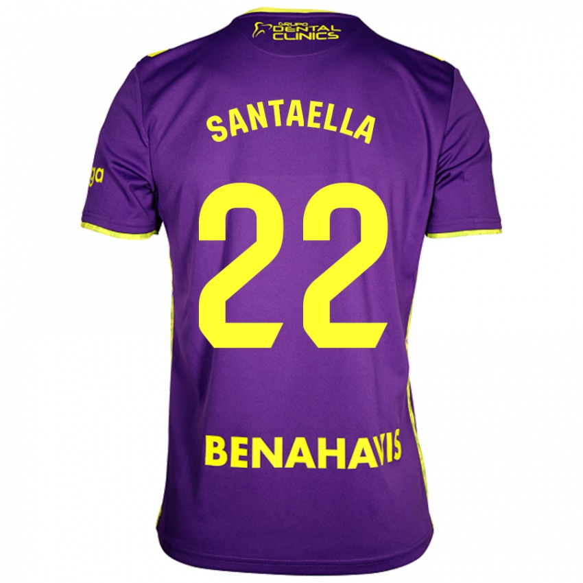 Criança Camisola Miguel Ángel Santaella #22 Amarelo Roxo Alternativa 2024/25 Camisa